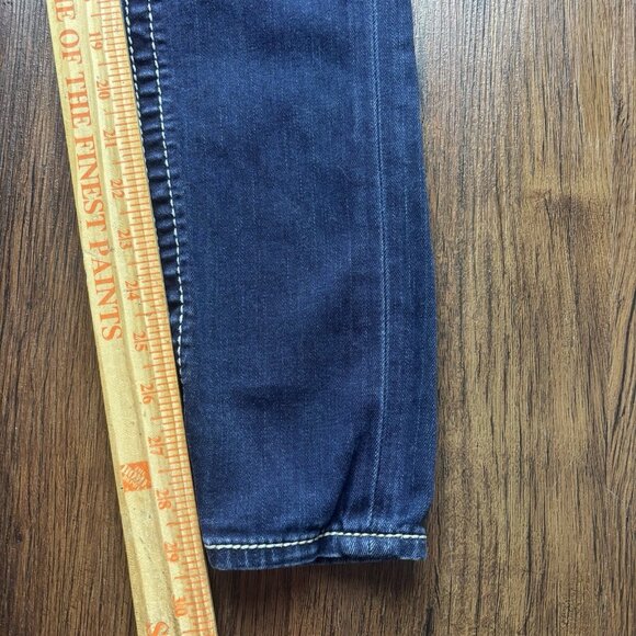 ROCK REVIVAL Claret Mid-Rise Skinny Jeans Distressed Dark-Wash Women’s Size 25 - Picture 11 of 13